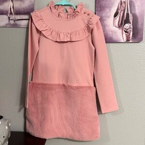 Janie and jack girls dress size 7 pink 65% cotton new